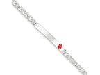 FJC Finejewelers Sterling Silver Polished Medical Curb Link Id Bracelet