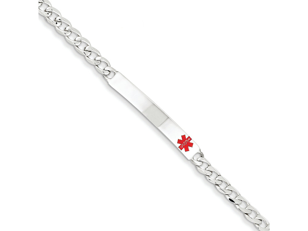 FJC Finejewelers Sterling Silver Polished Medical Curb Link Id Bracelet