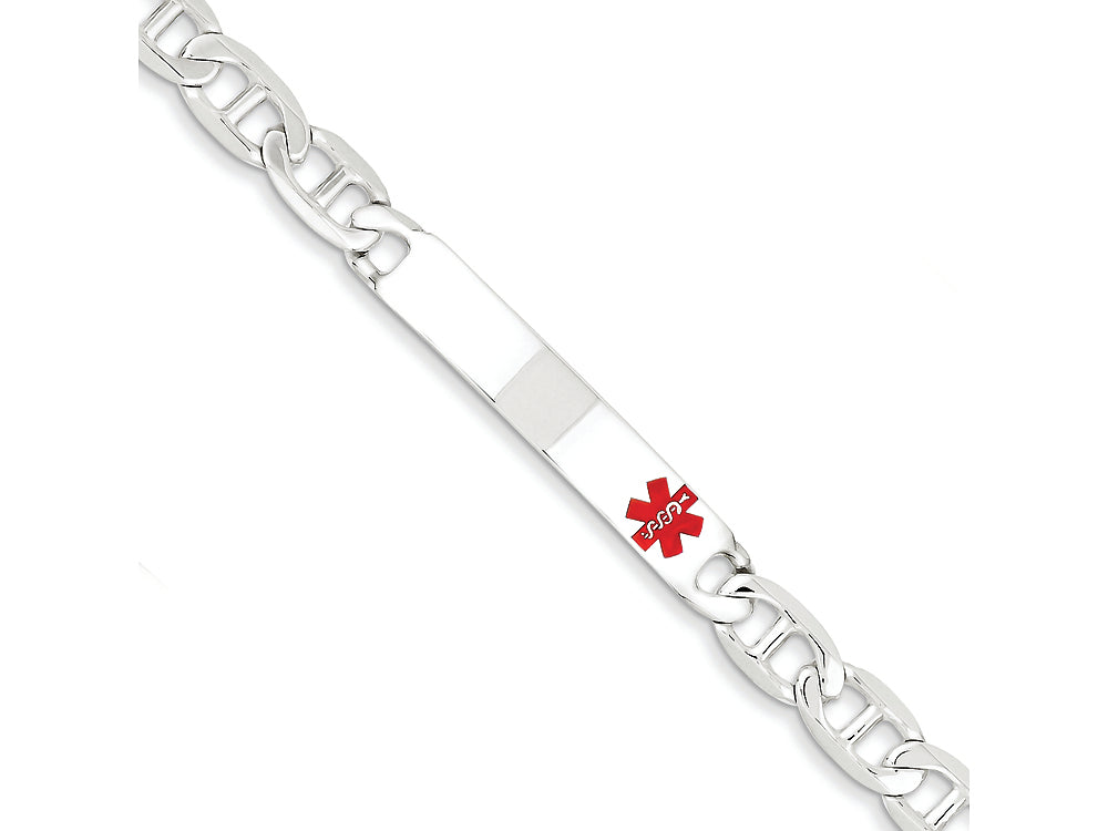 FJC Finejewelers Sterling Silver Polished Medical Anchor Link Id Bracelet
