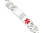 FJC Finejewelers Sterling Silver Polished Medical Curb Link Id Bracelet