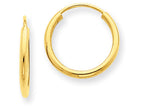 FJC Finejewelers 14k Yellow Gold 1.5mm Polished Round Endless Hoop Earrings
