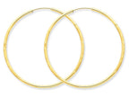 FJC Finejewelers 14k Yellow Gold 1.5mm Satin Bright-cut Endless Hoop Earrings