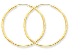 FJC Finejewelers 14k Yellow Gold 1.5mm Satin Bright-cut Endless Hoop Earrings