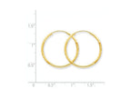 FJC Finejewelers 14k Yellow Gold 1.5mm Satin Bright-cut Endless Hoop Earrings