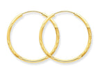 FJC Finejewelers 14k Yellow Gold 1.5mm Satin Bright-cut Endless Hoop Earrings