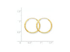 FJC Finejewelers 14k Yellow Gold 1.5mm Satin Bright-cut Endless Hoop Earrings