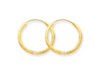 FJC Finejewelers 14k Yellow Gold 1.5mm Satin Bright-cut Endless Hoop Earrings
