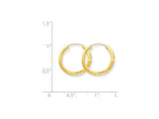 FJC Finejewelers 14k Yellow Gold 2mm Satin Bright-cut Endless Hoop Earrings