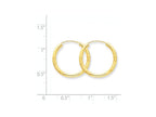 FJC Finejewelers 14k Yellow Gold 2mm Satin Bright-cut Endless Hoop Earrings