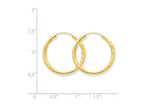 FJC Finejewelers 14k Yellow Gold 2mm Satin Bright-cut Endless Hoop Earrings