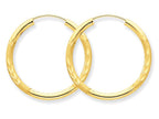FJC Finejewelers 14k Yellow Gold 2mm Satin Bright-cut Endless Hoop Earrings