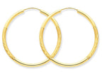FJC Finejewelers 14k Yellow Gold 2mm Satin Bright-cut Endless Hoop Earrings