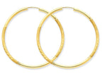 FJC Finejewelers 14k Yellow Gold 2mm Satin Bright-cut Endless Hoop Earrings