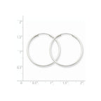 FJC Finejewelers 14k White Gold 1.5mm Polished Endless Hoop Earrings