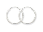 FJC Finejewelers 14k White Gold 1.5mm Bright-cut Endless Hoop Earrings