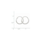 FJC Finejewelers 14k White Gold 1.5mm Bright-cut Endless Hoop Earrings