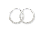 FJC Finejewelers 14k White Gold 1.5mm Bright-cut Endless Hoop Earrings