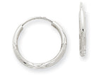FJC Finejewelers 14k White Gold 1.5mm Bright-cut Endless Hoop Earrings