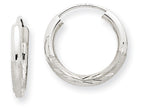 FJC Finejewelers 14k White Gold 2mm Bright-cut Endless Hoop Earrings