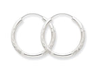 FJC Finejewelers 14k White Gold 2mm Bright-cut Endless Hoop Earrings
