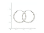 FJC Finejewelers 14k White Gold 2mm Bright-cut Endless Hoop Earrings