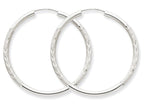 FJC Finejewelers 14k White Gold 2mm Bright-cut Endless Hoop Earrings