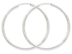 FJC Finejewelers 14k White Gold 2mm Bright-cut Endless Hoop Earrings