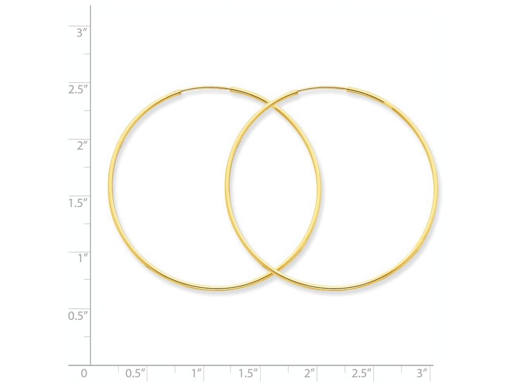 FJC Finejewelers 14k Yellow Gold 1.25mm Endless Hoop Earring