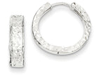 FJC Finejewelers 14k White Gold Bright-cut Hinged Hoop Earrings