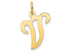 FJC Finejewelers 14k Yellow Gold Die Struck Initial V Charm