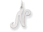 FJC Finejewelers 14 kt White Gold Die Struck Initial N Charm