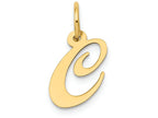 FJC Finejewelers 14k Yellow Gold Small Fancy Script Initial C Charm