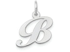 FJC Finejewelers 14k White Gold Small Fancy Script Initial B Charm