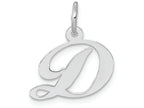 FJC Finejewelers 14k White Gold Small Fancy Script Initial D Charm