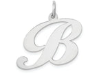 FJC Finejewelers 14k White Gold Large Fancy Script Initial B Charm