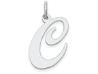 FJC Finejewelers 14k White Gold Large Fancy Script Initial C Charm