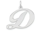FJC Finejewelers 14k White Gold Large Fancy Script Initial D Charm