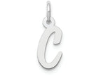 FJC Finejewelers 14k White Gold Small Script Initial C Charm
