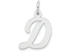 FJC Finejewelers 14k White Gold Medium Script Initial D Charm