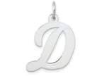 FJC Finejewelers 14k White Gold Large Script Initial D Charm