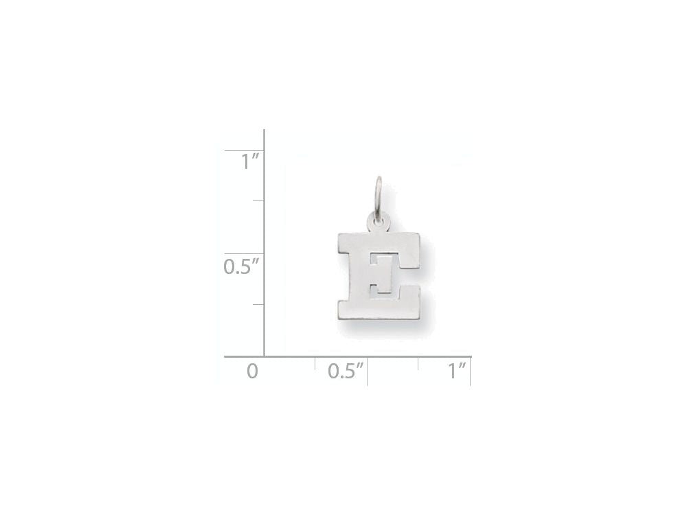 FJC Finejewelers 14k White Gold Small Block Initial E Charm