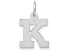 FJC Finejewelers 14k White Gold Small Block Initial K Charm