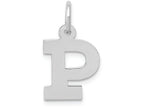 FJC Finejewelers 14k White Gold Small Block Initial P Charm