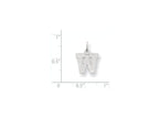 FJC Finejewelers 14k White Gold Small Block Initial W Charm
