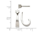 FJC Finejewelers 14k White Gold J Hoop W/cz Earring Jackets