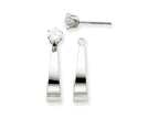 FJC Finejewelers 14k White Gold J Hoop W/cz Earring Jackets