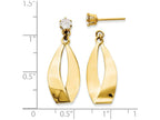 FJC Finejewelers 14k Yellow Gold Polished Oval Dangle With CZ Stud Earring Jackets