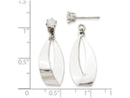 FJC Finejewelers 14k White Gold Polished Oval Dangle With CZ Stud Earring Jackets