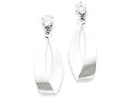 FJC Finejewelers 14k White Gold Polished Oval Dangle With CZ Stud Earring Jackets