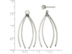FJC Finejewelers 14k White Gold Curved Dangles With CZ Stud Earring Jackets